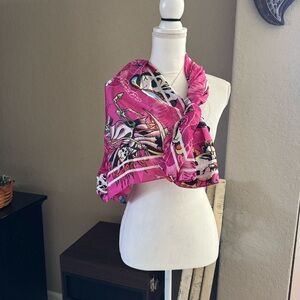 NWT Ed Hardy Pink and Black Fashion Scarf